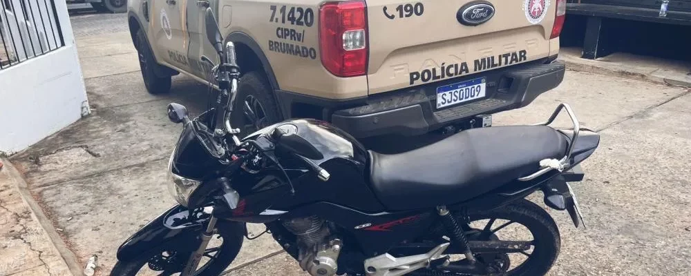 Polícia Militar de Brumado recupera motocicleta roubada na Ba-142 município de Tanhaçu