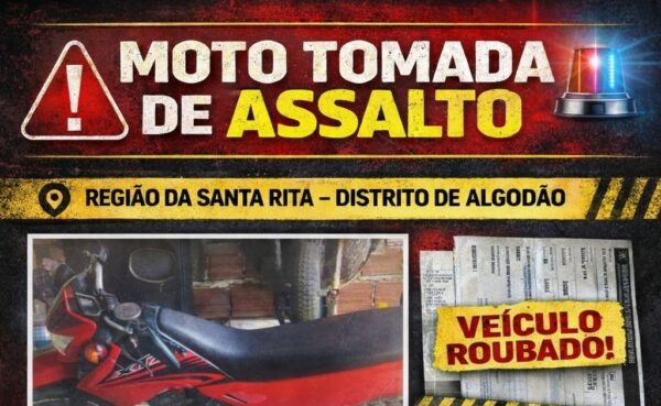 Moto de trabalhador é roubada em Ipiaú; ajude a encontrar Moto de trabalhador é roubada em Ipiaú; ajude a encontrar
