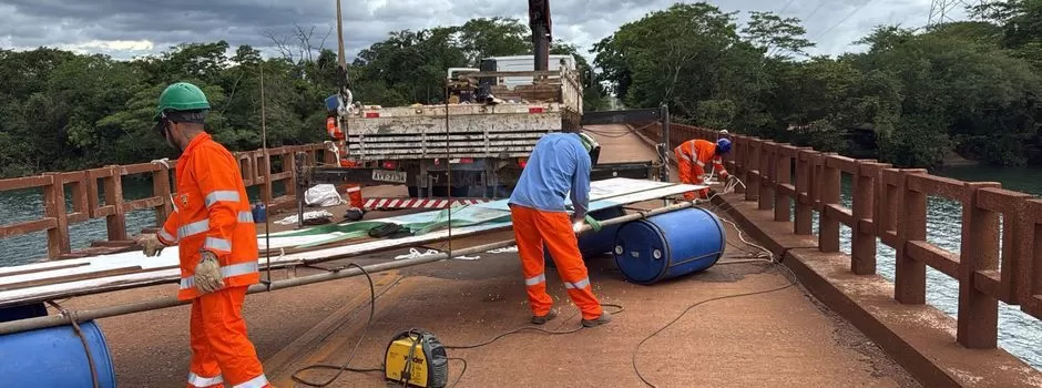 Obras emergenciais na Ponte da Volta Grande após riscos estruturais