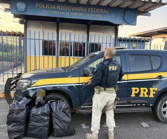 PRF apreende 30 kg de maconha após perseguição em Feira de Santana