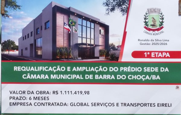 Câmara Municipal de Barra do Choça investe mais de 1 milhão em obras polêmicas Câmara Municipal de Barra do Choça investe mais de 1 milhão em obras polêmicas