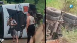 Acidente com caminhão-tanque preocupa em Serra de Wanderley