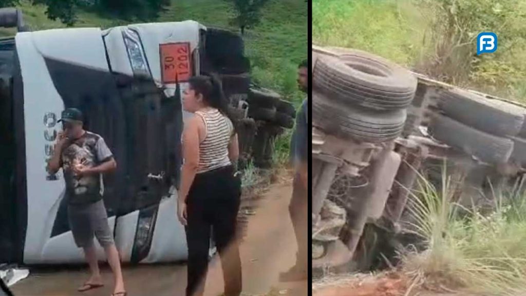 Acidente com caminhão-tanque preocupa em Serra de Wanderley