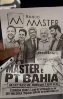 Papéis com críticas ao PT e menções ao Banco Master são lançados durante caminhada com Lula em Salvador