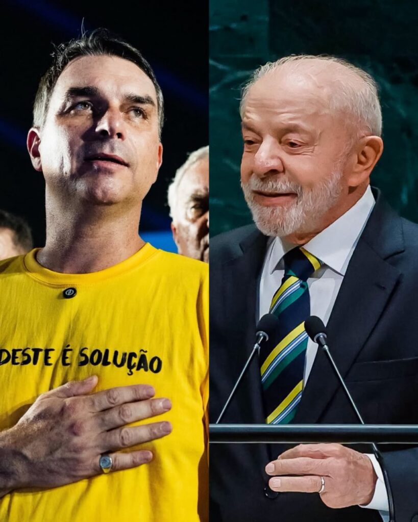 Após dizer que não iria, Flávio confirma presença em debate e provoca Lula: “Vou esfregar a verdade na sua cara”